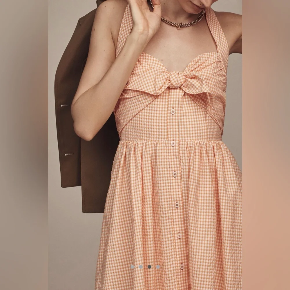Maeve Halter Bow Front Midi dress - Picture 5 of 14